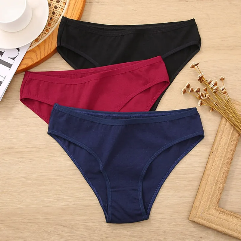 3 Pack Heart Hollow Out Cotton Mix Panties Low-Waist Comfortable Underpants Seamless Underwear Lingerie