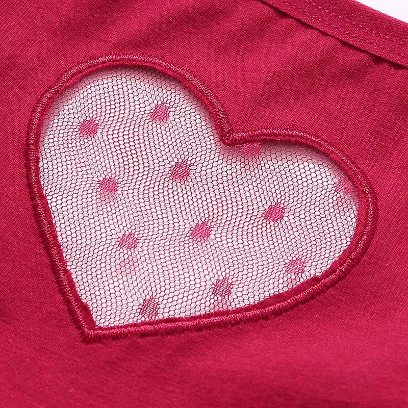 3 Pack Heart Hollow Out Cotton Mix Panties Low-Waist Comfortable Underpants Seamless Underwear Lingerie