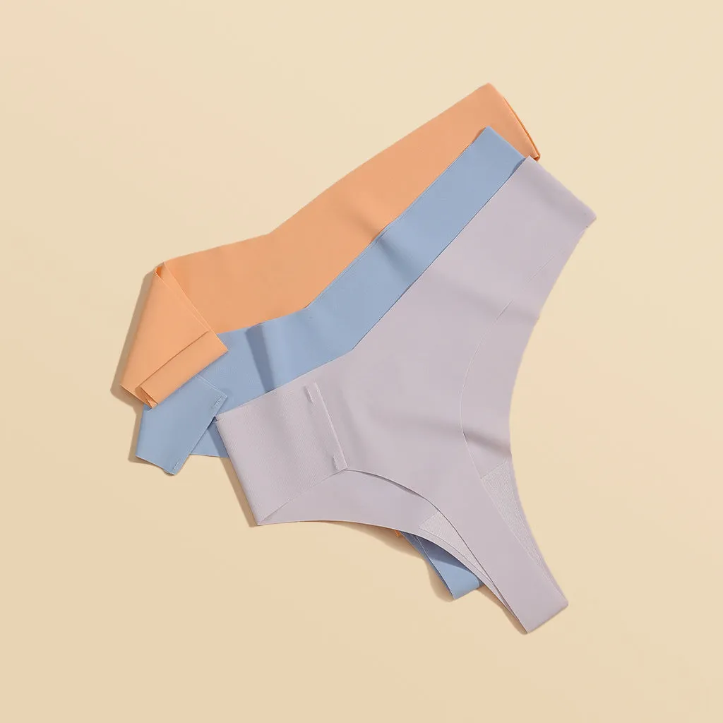 3 Pack Seamless Panties - Cheeky Low Rise Thong New Color
