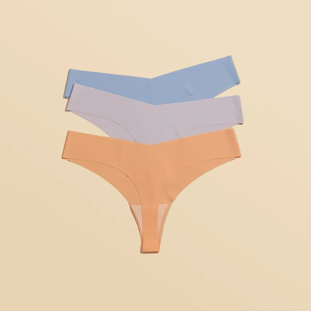 3 Pack Seamless Panties - Cheeky Low Rise Thong New Color
