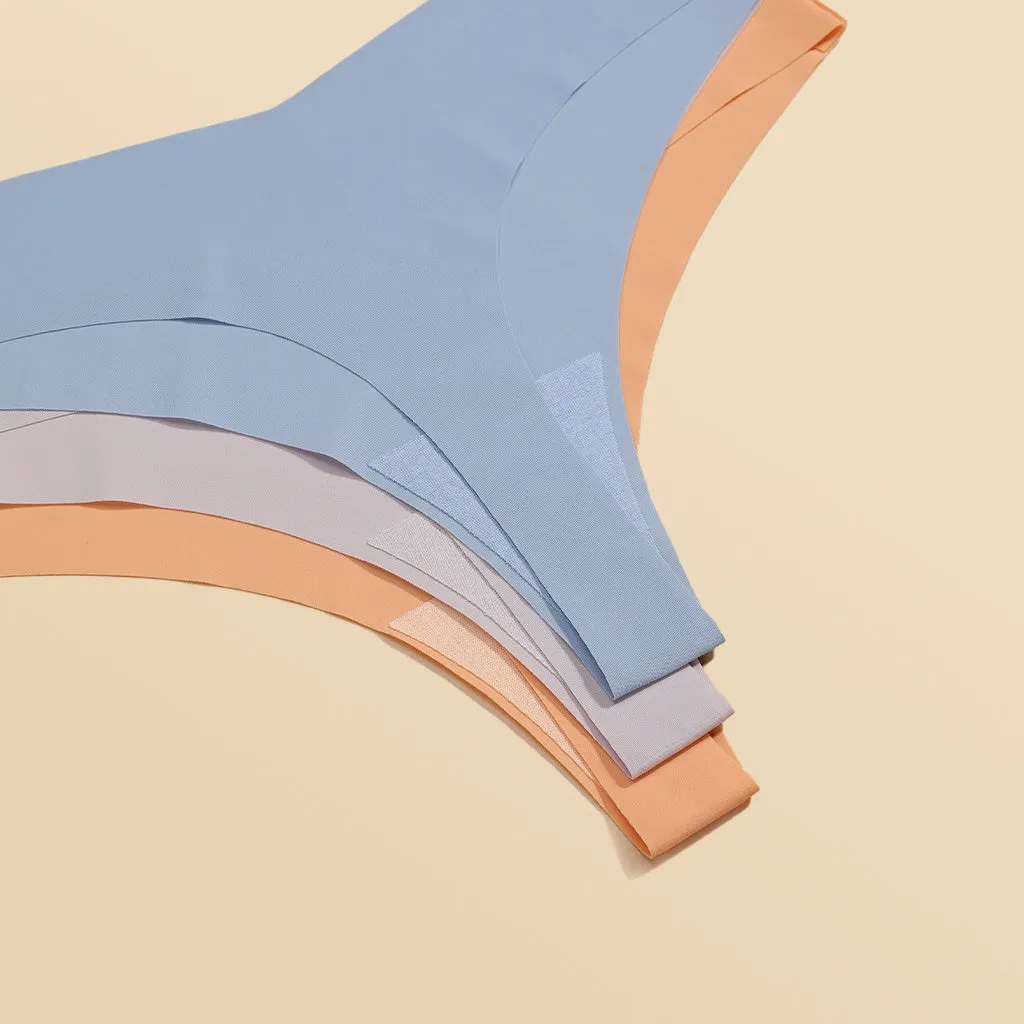 3 Pack Seamless Panties - Cheeky Low Rise Thong New Color