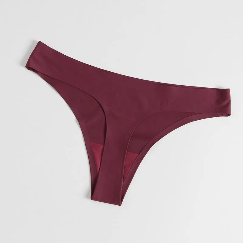 3 Pack Seamless Panties Satin Underwear G-Strings Lingerie Underpants Brief Thongs