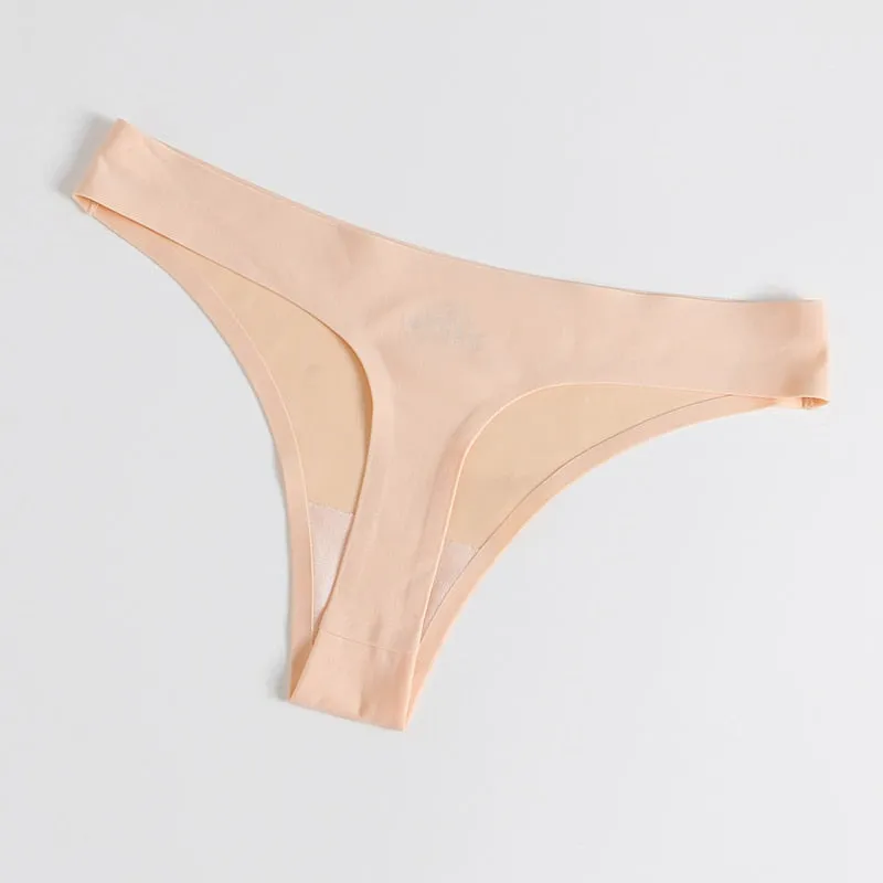 3 Pack Seamless Panties Satin Underwear G-Strings Lingerie Underpants Brief Thongs