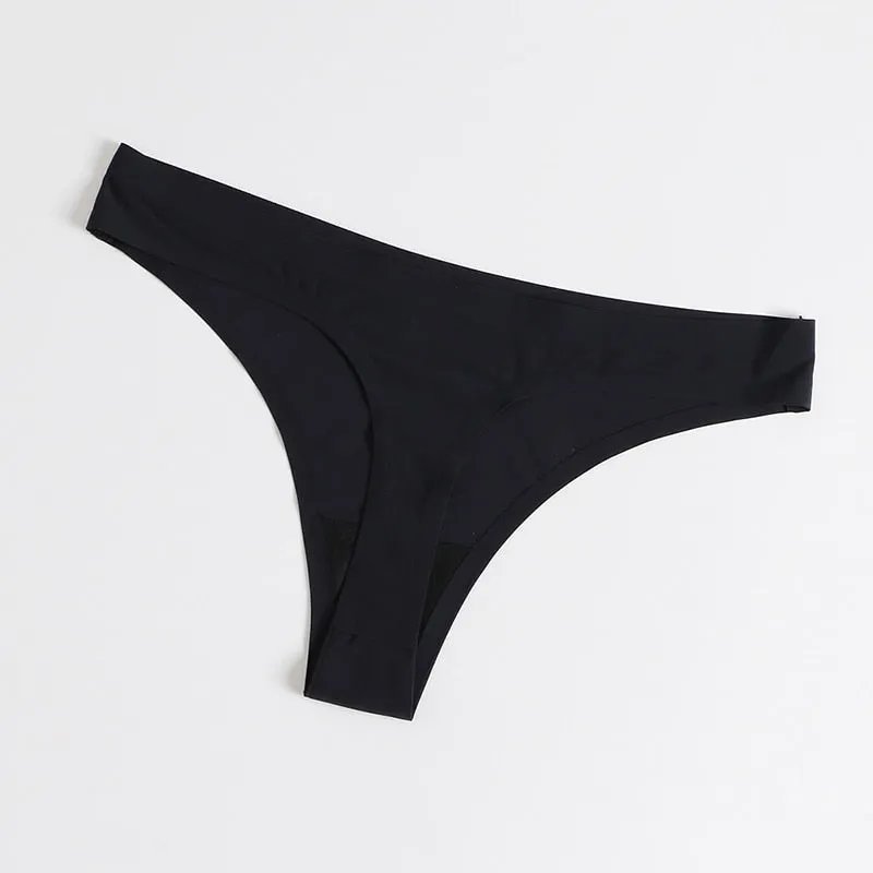 3 Pack Seamless Panties Satin Underwear G-Strings Lingerie Underpants Brief Thongs