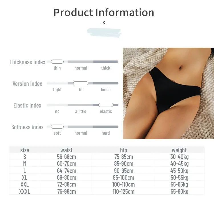 3 Pack Seamless Panties Satin Underwear G-Strings Lingerie Underpants Brief Thongs