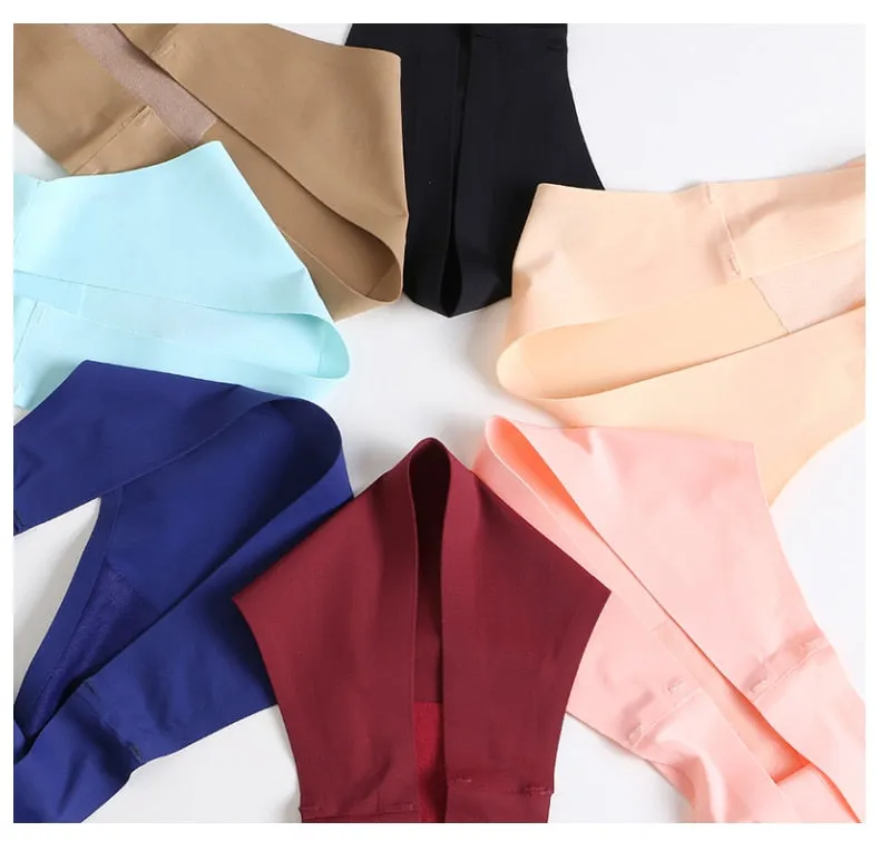 3 Pack Seamless Panties Satin Underwear G-Strings Lingerie Underpants Brief Thongs