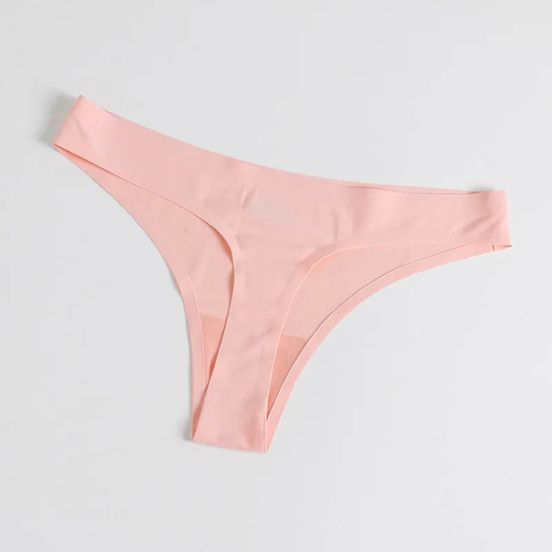 3 Pack Seamless Panties Satin Underwear G-Strings Lingerie Underpants Brief Thongs