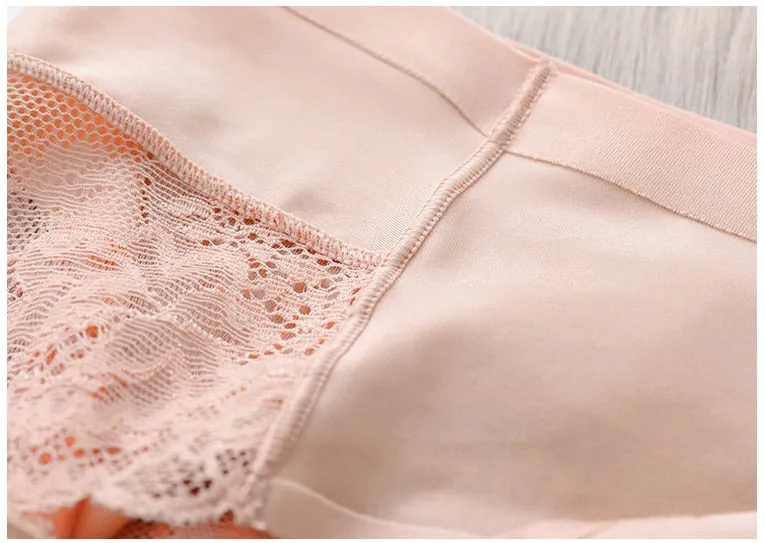 3 pack Women's lingerie Lace Underwear Seamless Panties Brief Ice Silk intimates Underpants Cotton briefs