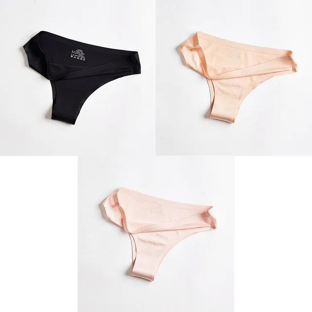 3pc Thong Seamless Silk Underwear