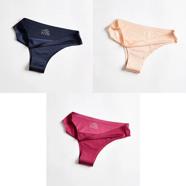3pc Thong Seamless Silk Underwear
