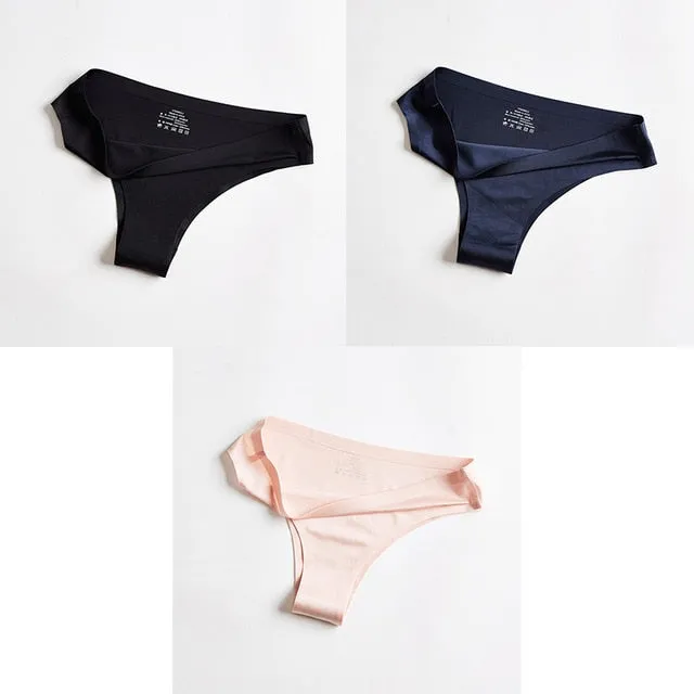 3pc Thong Seamless Silk Underwear