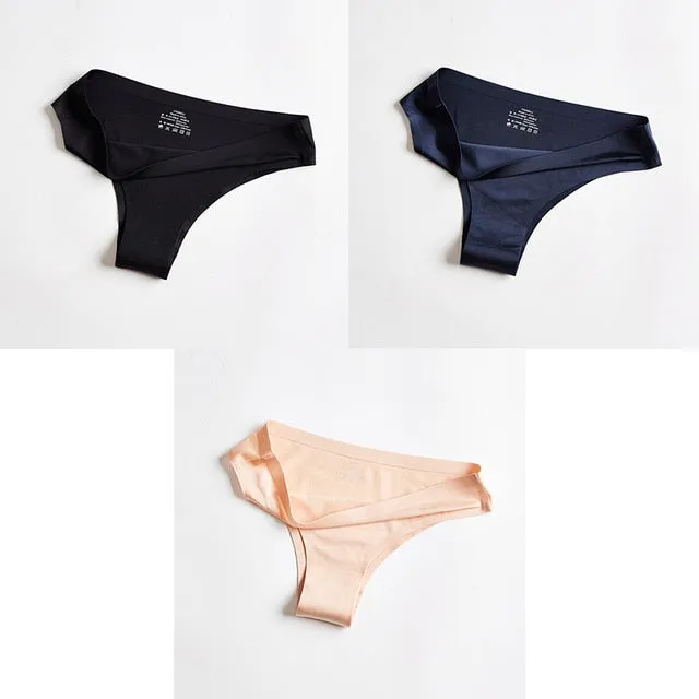 3pc Thong Seamless Silk Underwear
