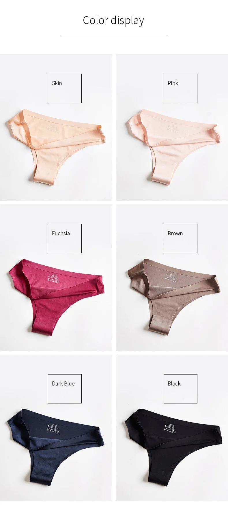 3pc Thong Seamless Silk Underwear