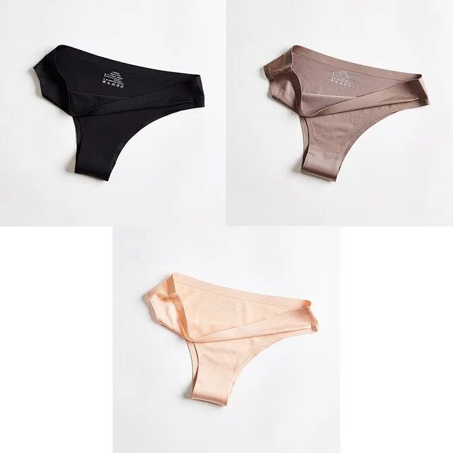 3pc Thong Seamless Silk Underwear