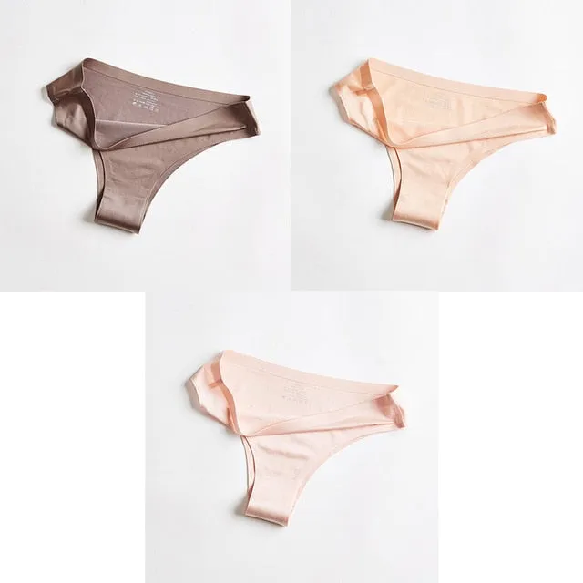 3pc Thong Seamless Silk Underwear