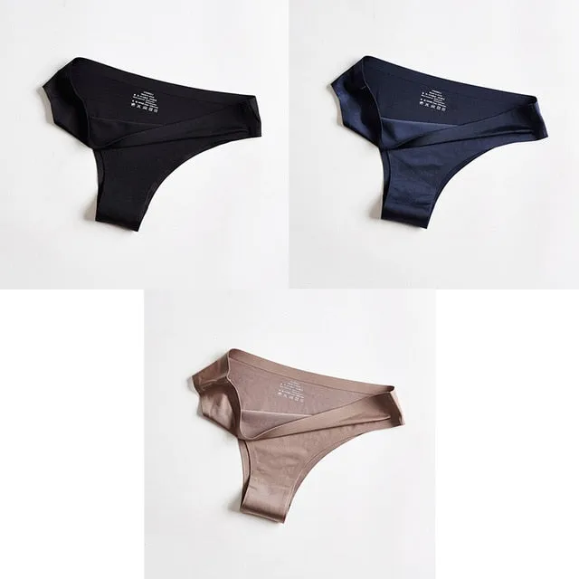 3pc Thong Seamless Silk Underwear