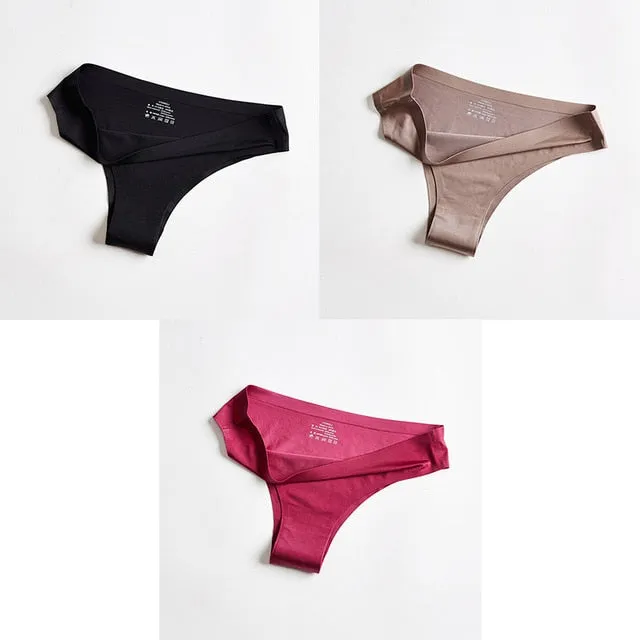 3pc Thong Seamless Silk Underwear