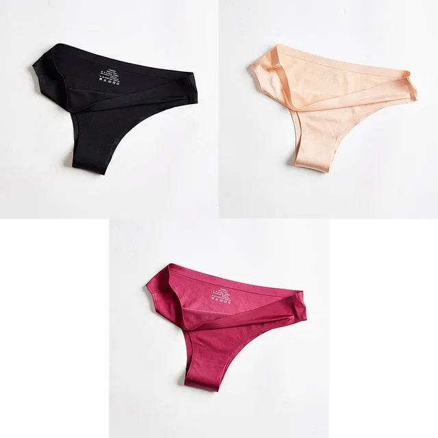 3pc Thong Seamless Silk Underwear