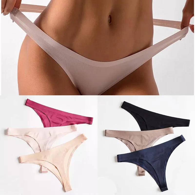 3pc Thong Seamless Silk Underwear