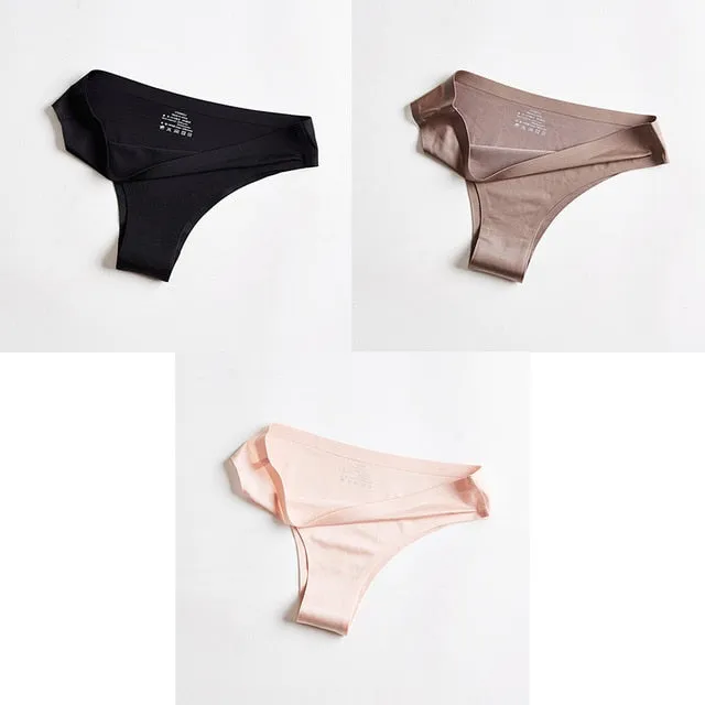 3pc Thong Seamless Silk Underwear