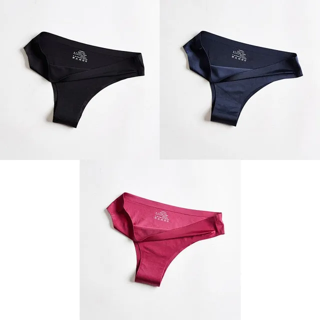 3pc Thong Seamless Silk Underwear