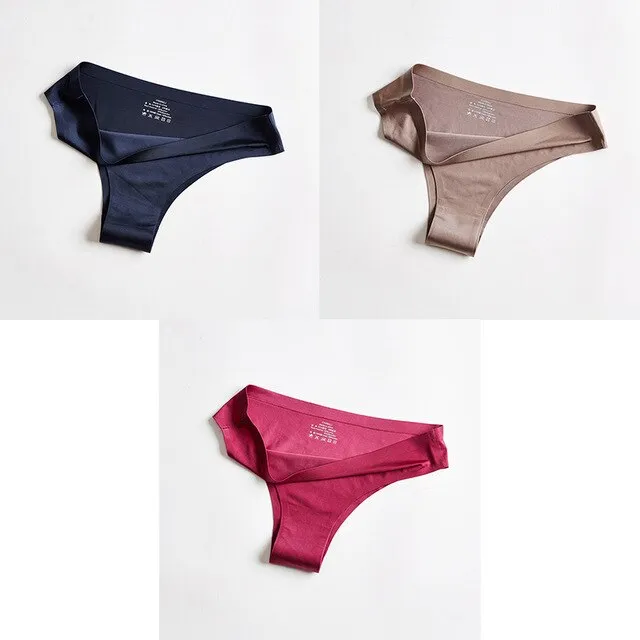 3pc Thong Seamless Silk Underwear