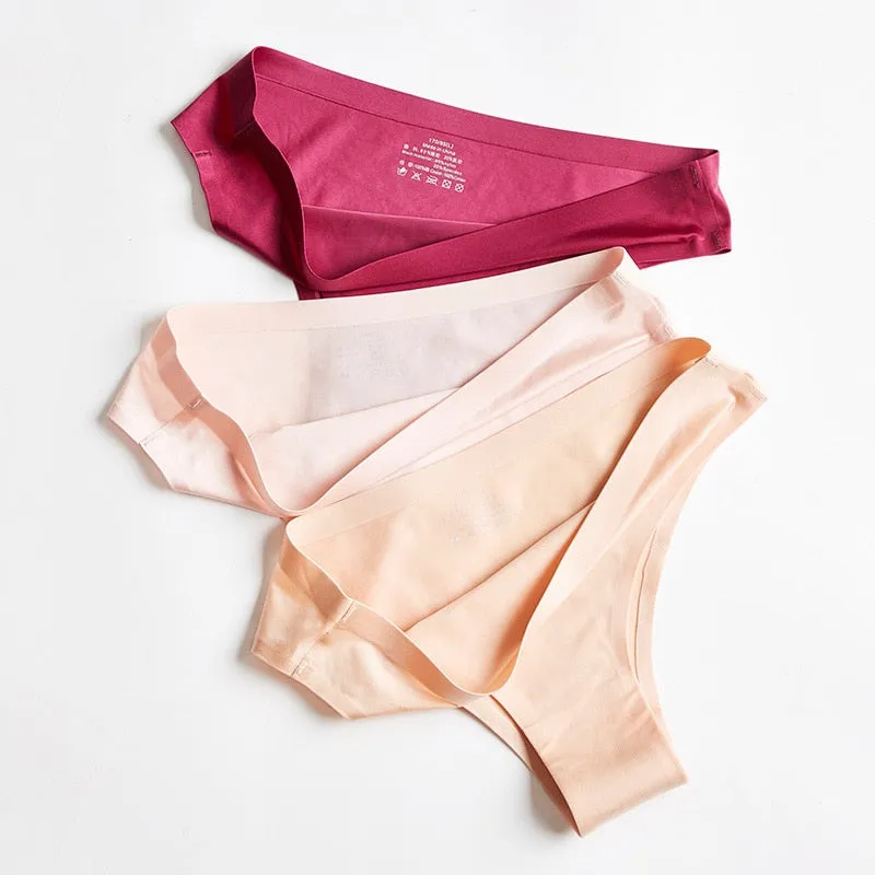 3pc Thong Seamless Silk Underwear