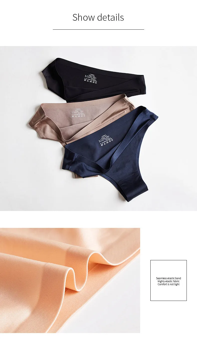3pc Thong Seamless Silk Underwear