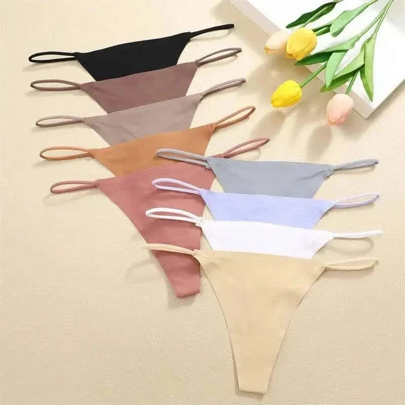 5 Pcs Seamless Silk Thongs