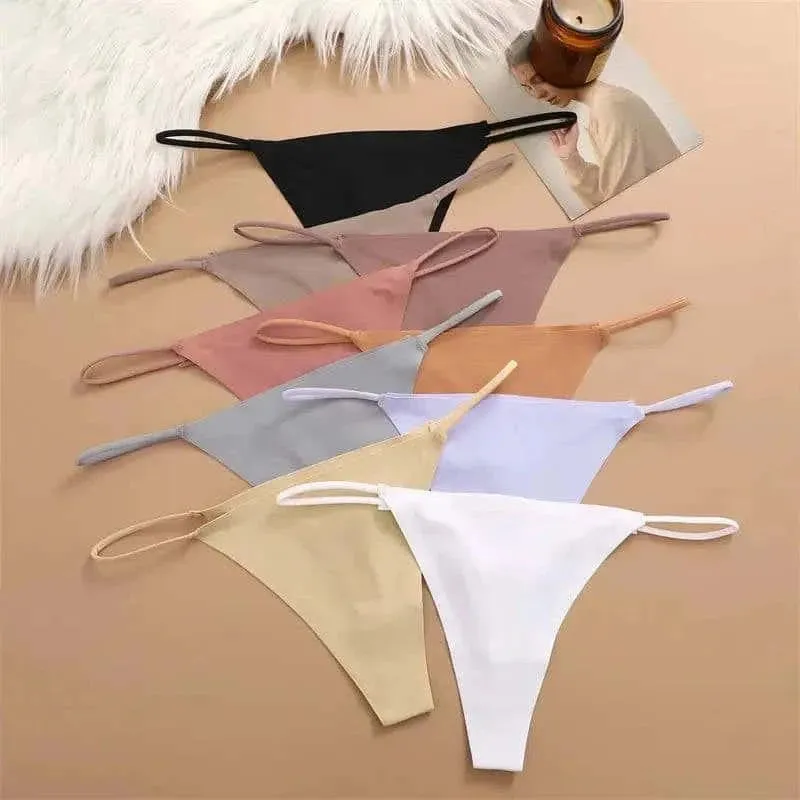 5 Pcs Seamless Silk Thongs