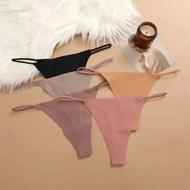 5 Pcs Seamless Silk Thongs