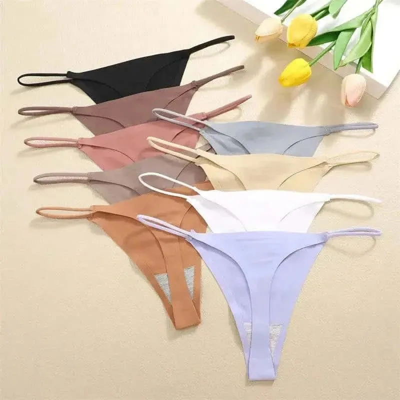 5 Pcs Seamless Silk Thongs