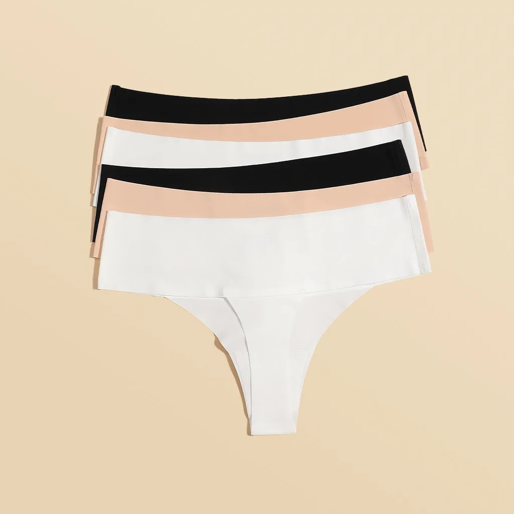 6 Pack Seamless Panties - Low Rise Thong