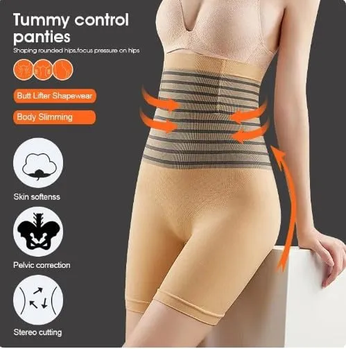 Abhijeet enterprises Shapewear for Women, High Waist Control Panties, Thigh Slimming, Black