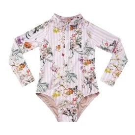 Aqua Blu Junior Long Sleeve One Piece AG24051FL - Flutter