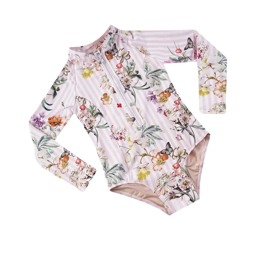 Aqua Blu Junior Long Sleeve One Piece AG24051FL - Flutter