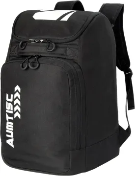 AUMTISC Ski Boot Bag Backpack, Padded SKi Boots and Helmet Bags for Flying Air Travel, Skiing Gear, Goggles, Gloves, Skis & Snowboard