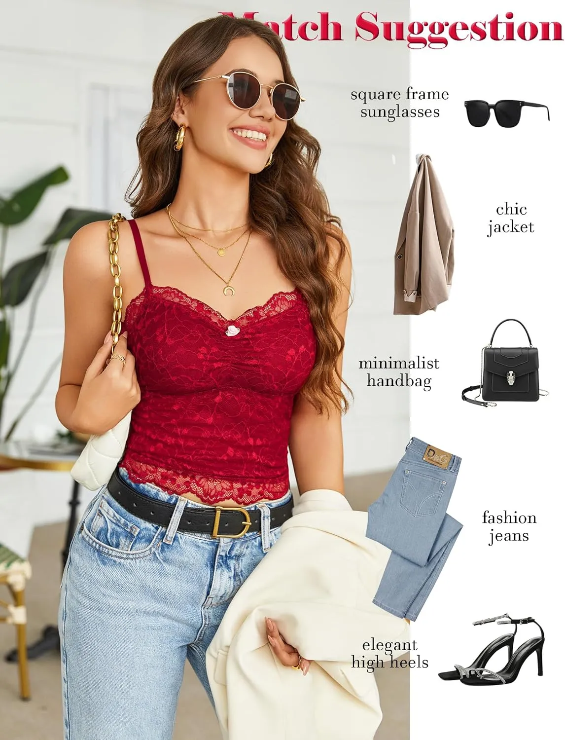 Avidlove Lace Camisole Tops Women Crop Top Ruched Tank Going Out Sexy Spaghetti Strap Cami Bralette