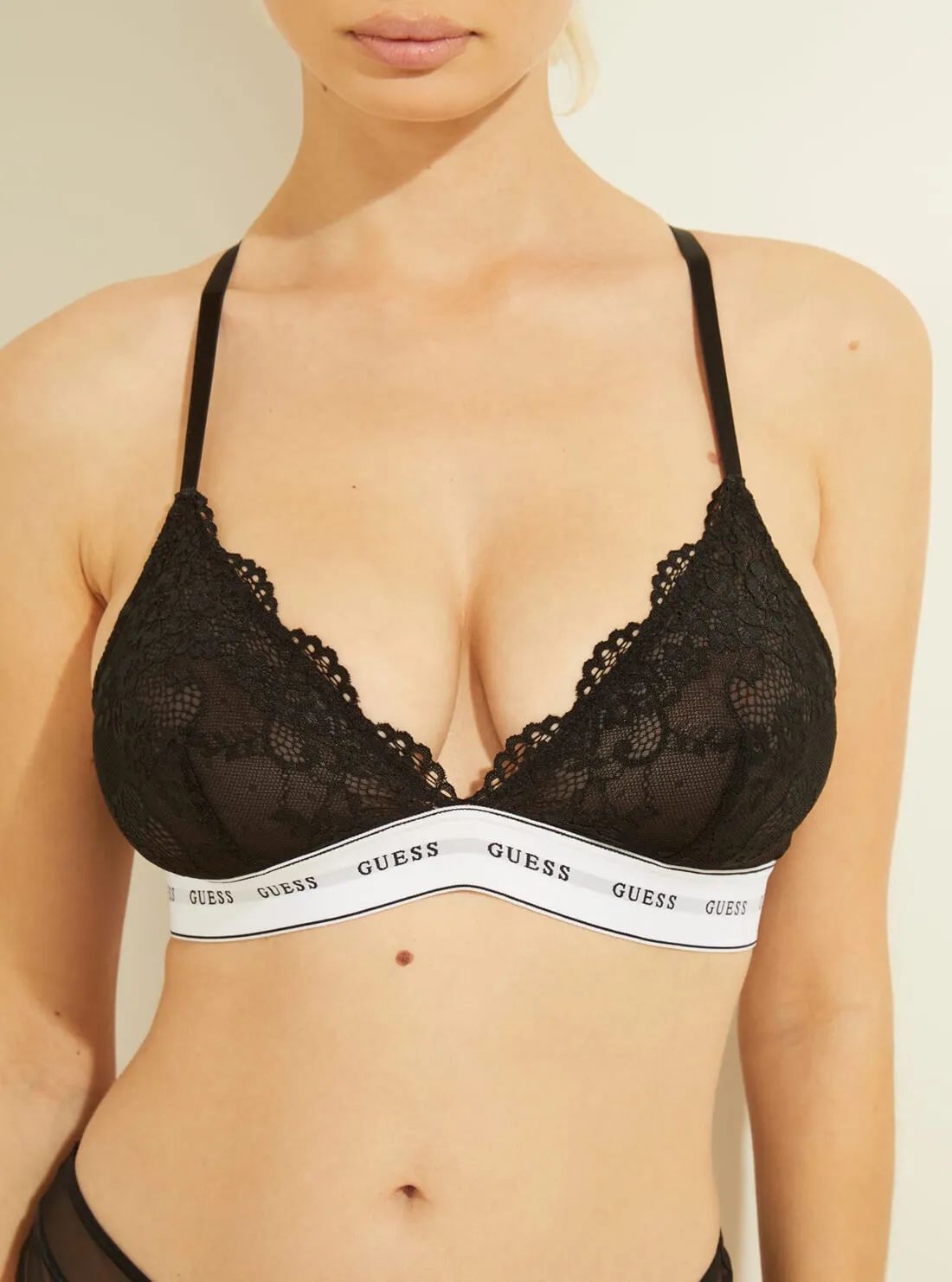 Belle Lace Triangle Bralette in Black