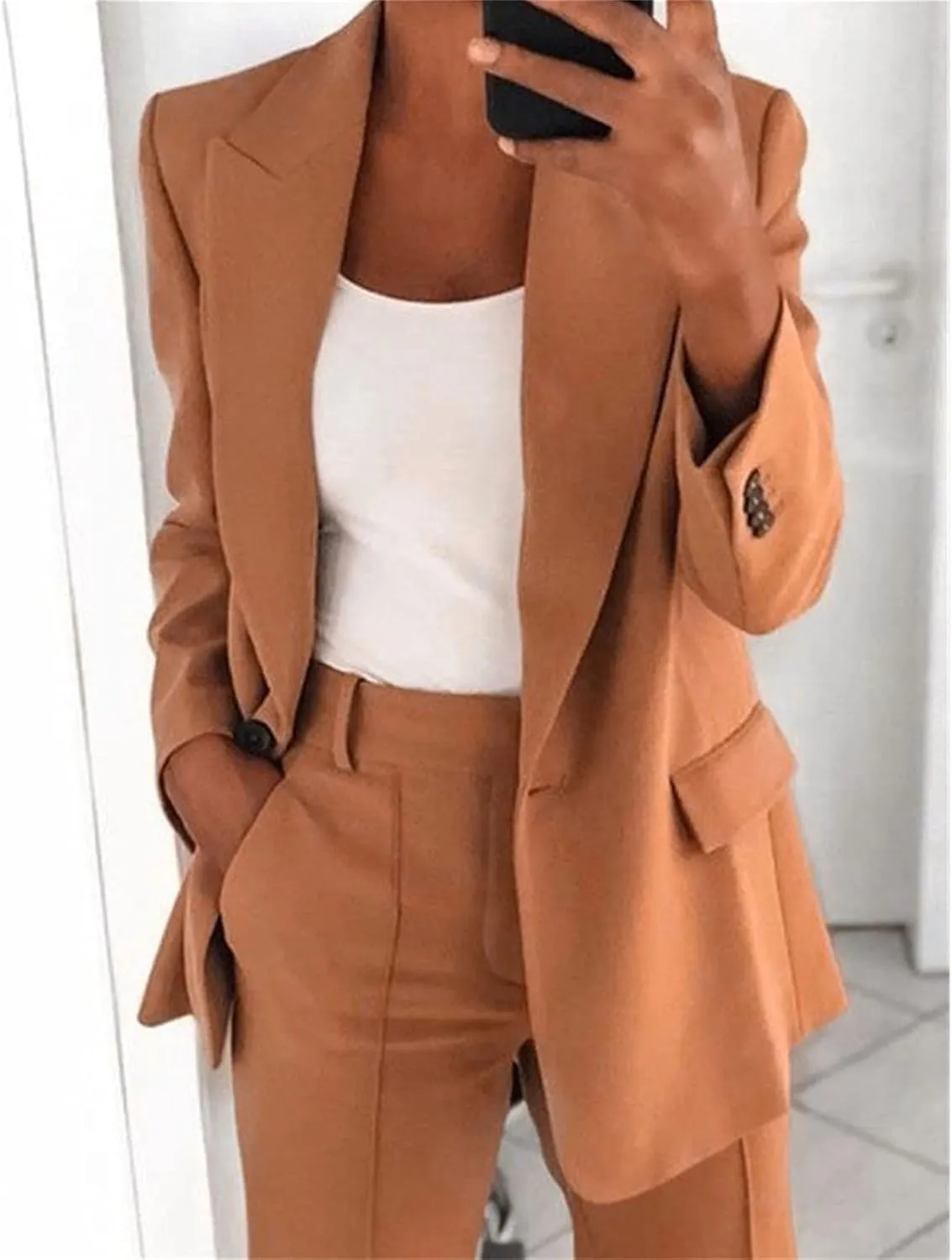 Blazers for Women 2024 Casual Plus Size Business Coats Dressy Loose Button Down Cardigan Work Suit Jacket with Pocket