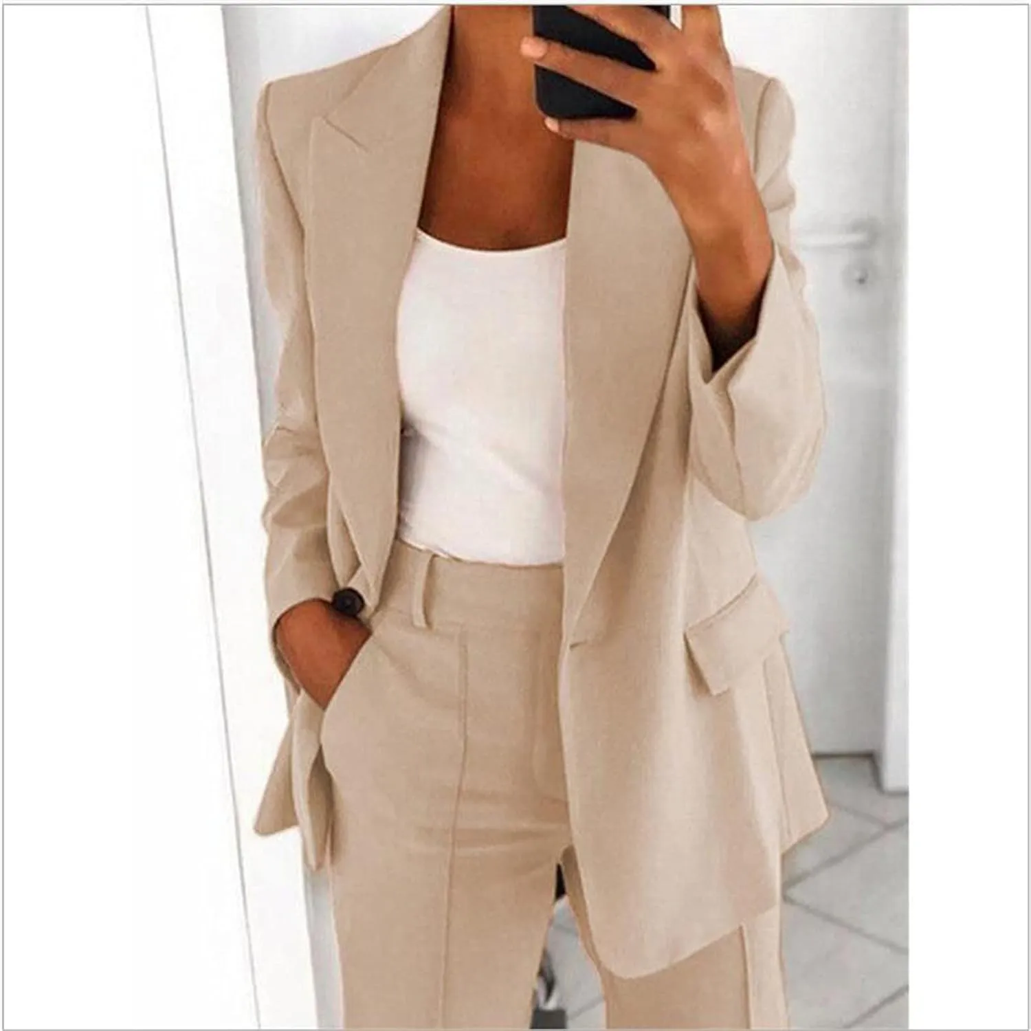 Blazers for Women 2024 Casual Plus Size Business Coats Dressy Loose Button Down Cardigan Work Suit Jacket with Pocket
