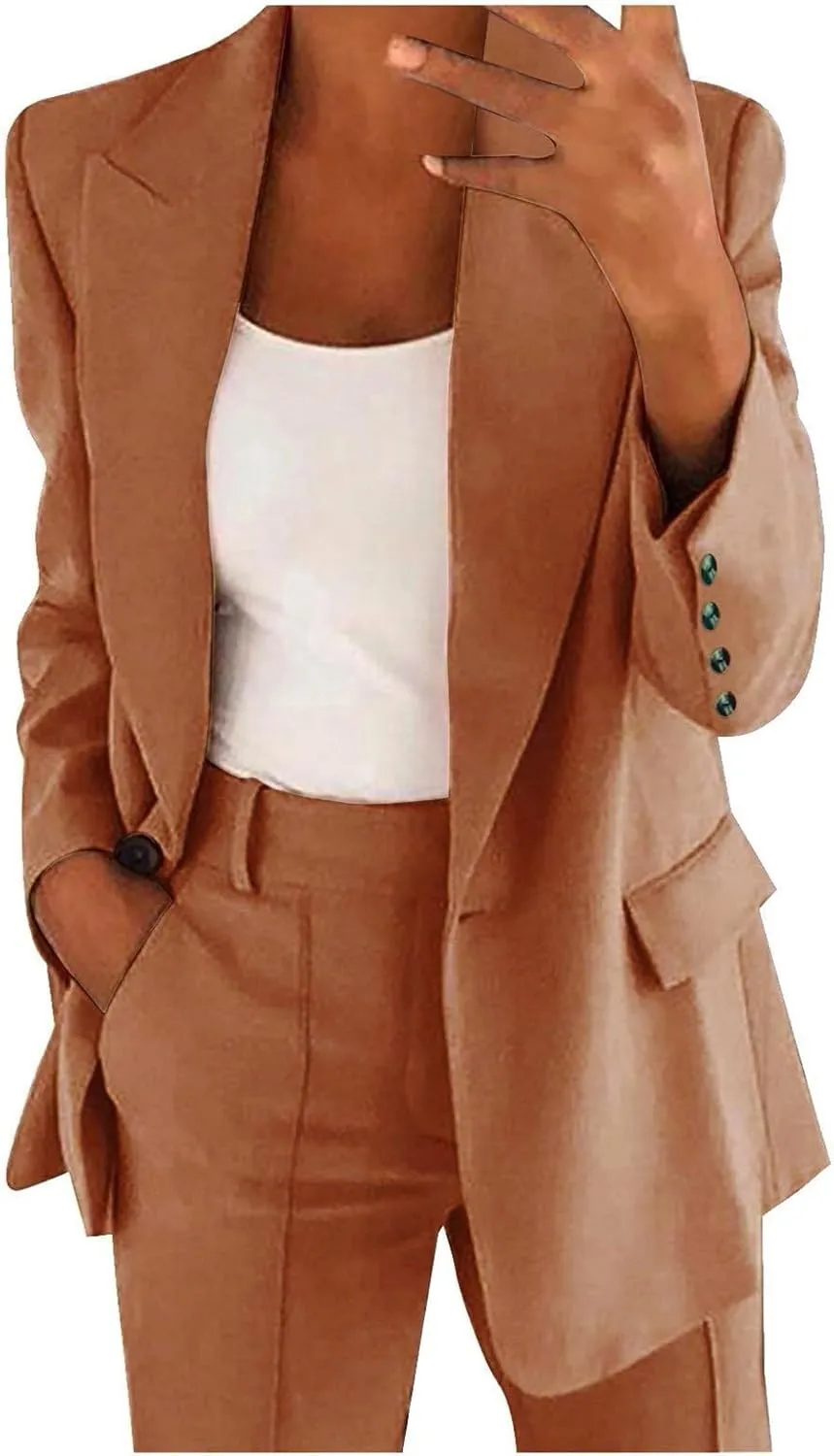 Blazers for Women 2024 Casual Plus Size Business Coats Dressy Loose Button Down Cardigan Work Suit Jacket with Pocket