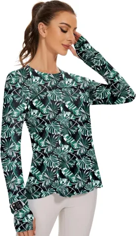 Blingfit Women's Workout Tops Long Sleeve Running Hiking Athletic Gym Shirts Lightweight UPF50  UV Rash Guard Sun Protection