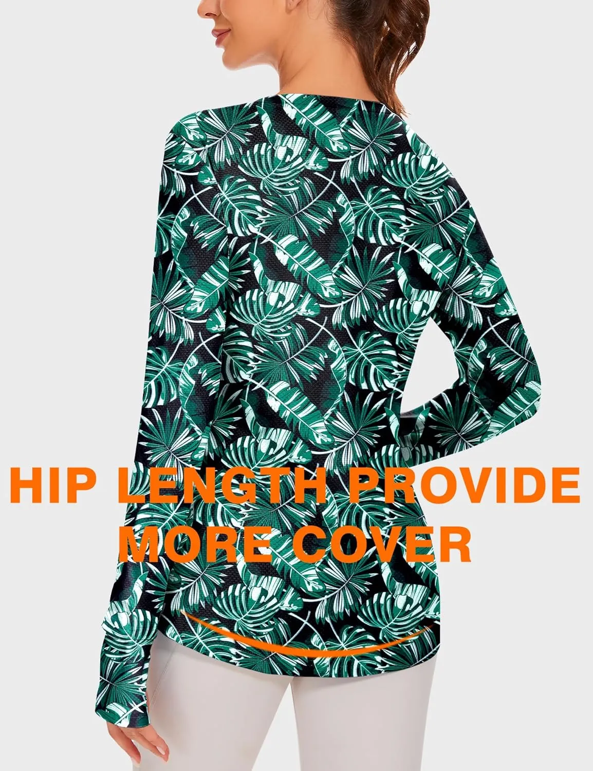 Blingfit Women's Workout Tops Long Sleeve Running Hiking Athletic Gym Shirts Lightweight UPF50  UV Rash Guard Sun Protection