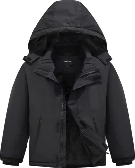 Boys Waterproof Ski Jacket Warm Winter Fleece Snow Coat Kids Outdoor Hooded Snowboard Jacket