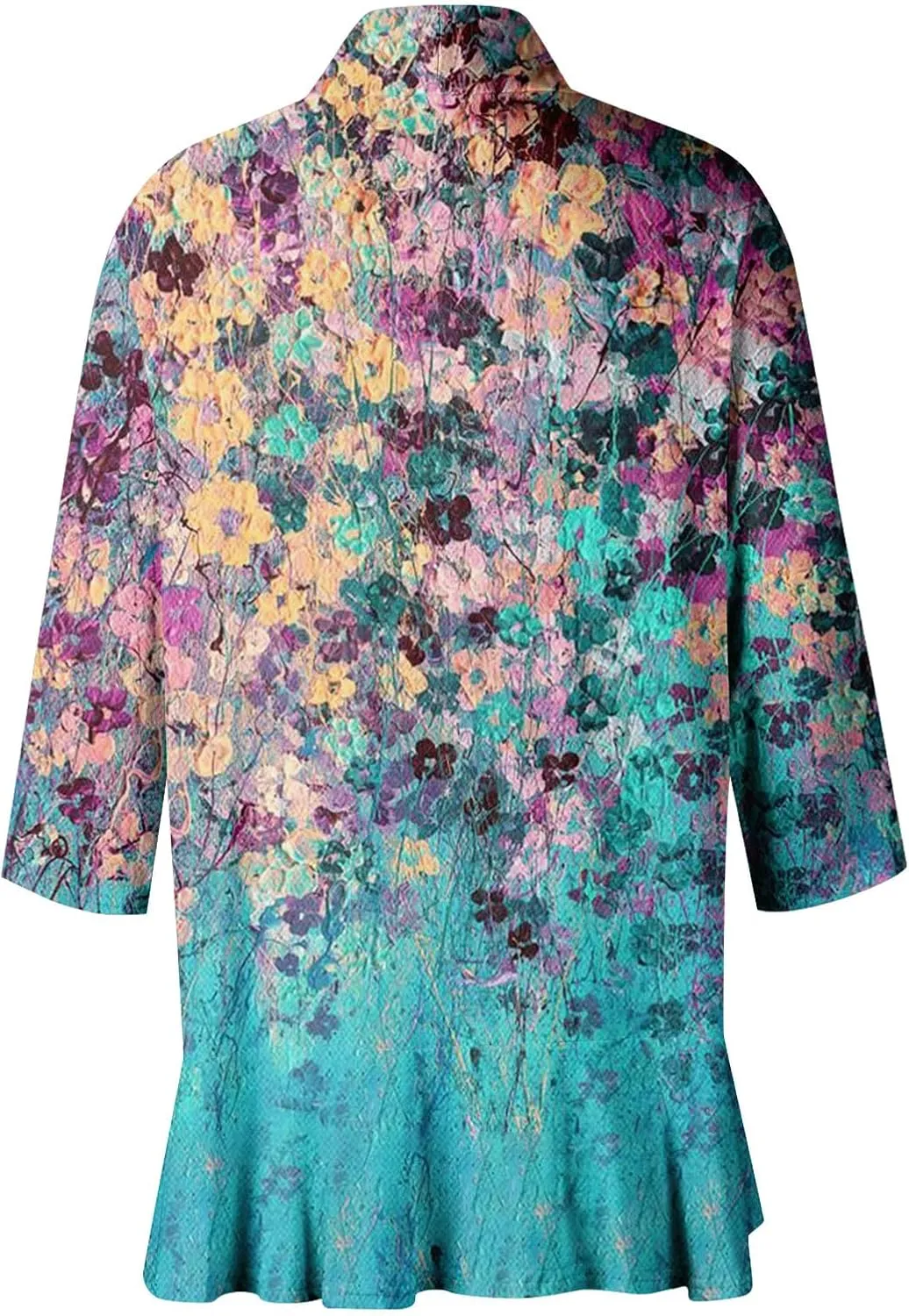 Cardigans for Women 2025 Retro Print Lightweight Cardigans Casual Duster Jackets 3/4 Sleeve Blouse Tops Coat