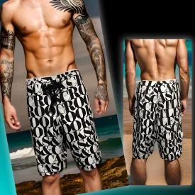 ^CROOKS & CASTLES^ (WHITE-BLACK SUBLIMATION) BOARD SHORTS FOR MEN