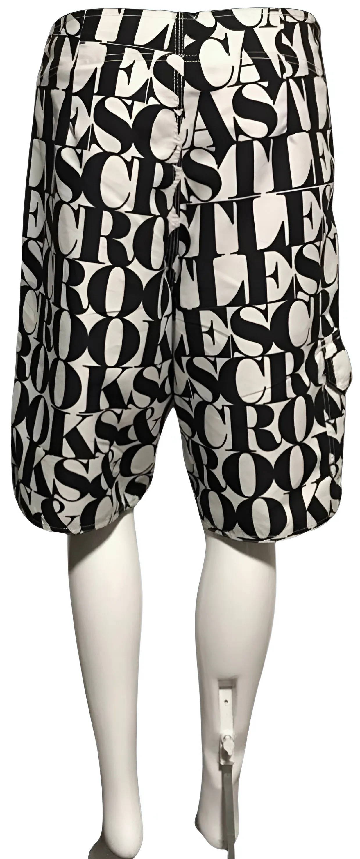 ^CROOKS & CASTLES^ (WHITE-BLACK SUBLIMATION) BOARD SHORTS FOR MEN