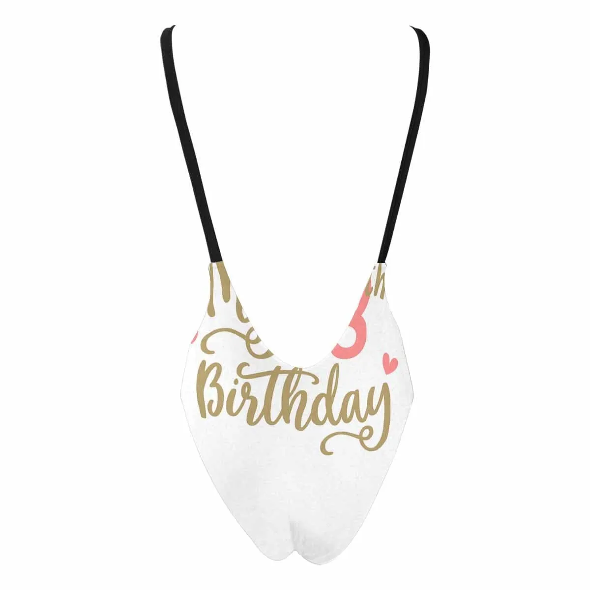 Custom Age My Birthday Women's Halter Straps Backless Swimsuit