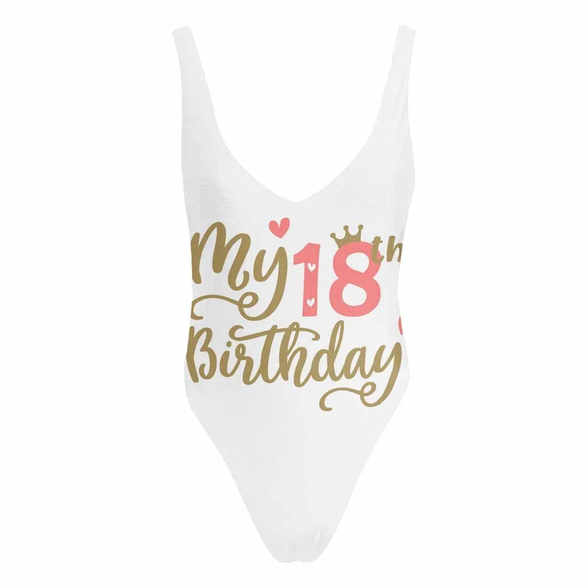 Custom Age My Birthday Women's Halter Straps Backless Swimsuit
